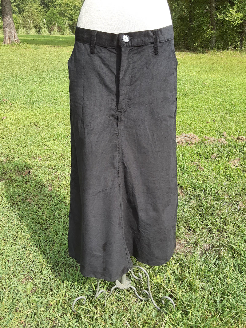 Long Corduroy Skirt- No Slit -black size 12