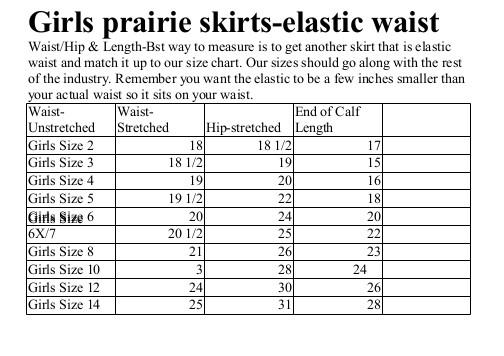 Girls modest denim prairie skirt