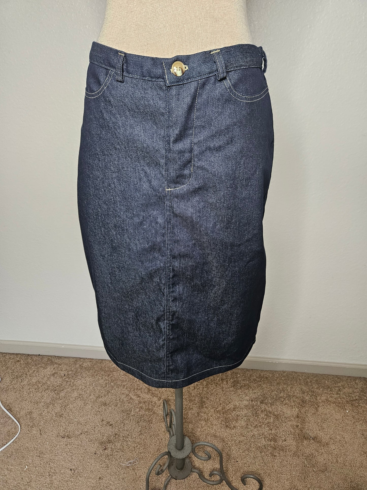 Adult Below the Knee Length Denim Skirt Size 12  | 2024 CLOSEOUT