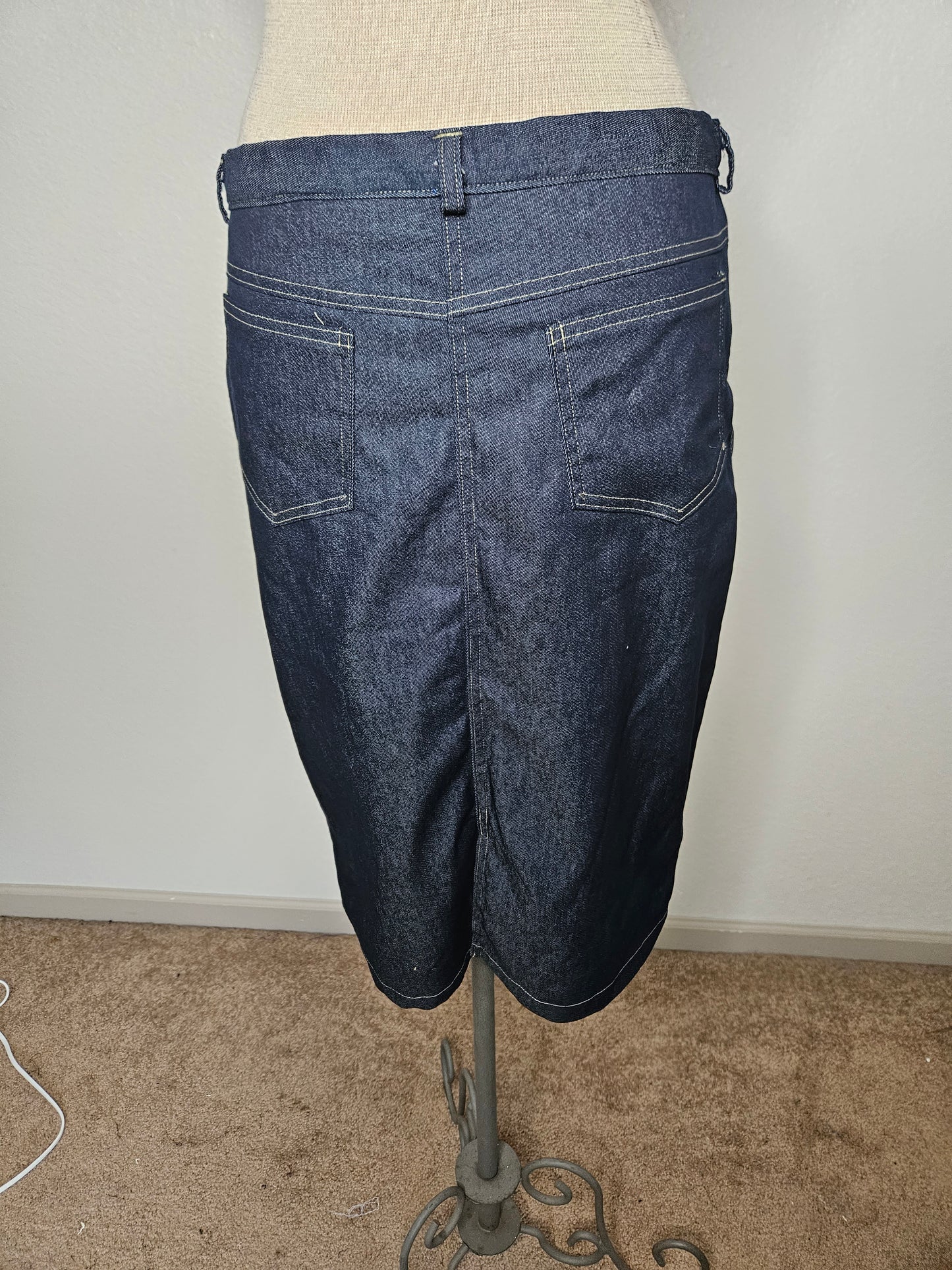 Adult Below the Knee Length Denim Skirt Size 12  | 2024 CLOSEOUT