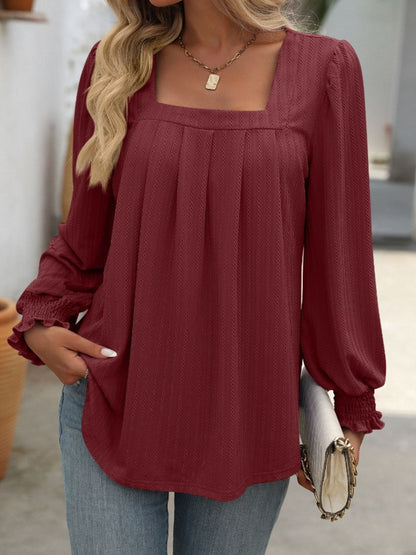 Mandy Square Neck Long Sleeve Top