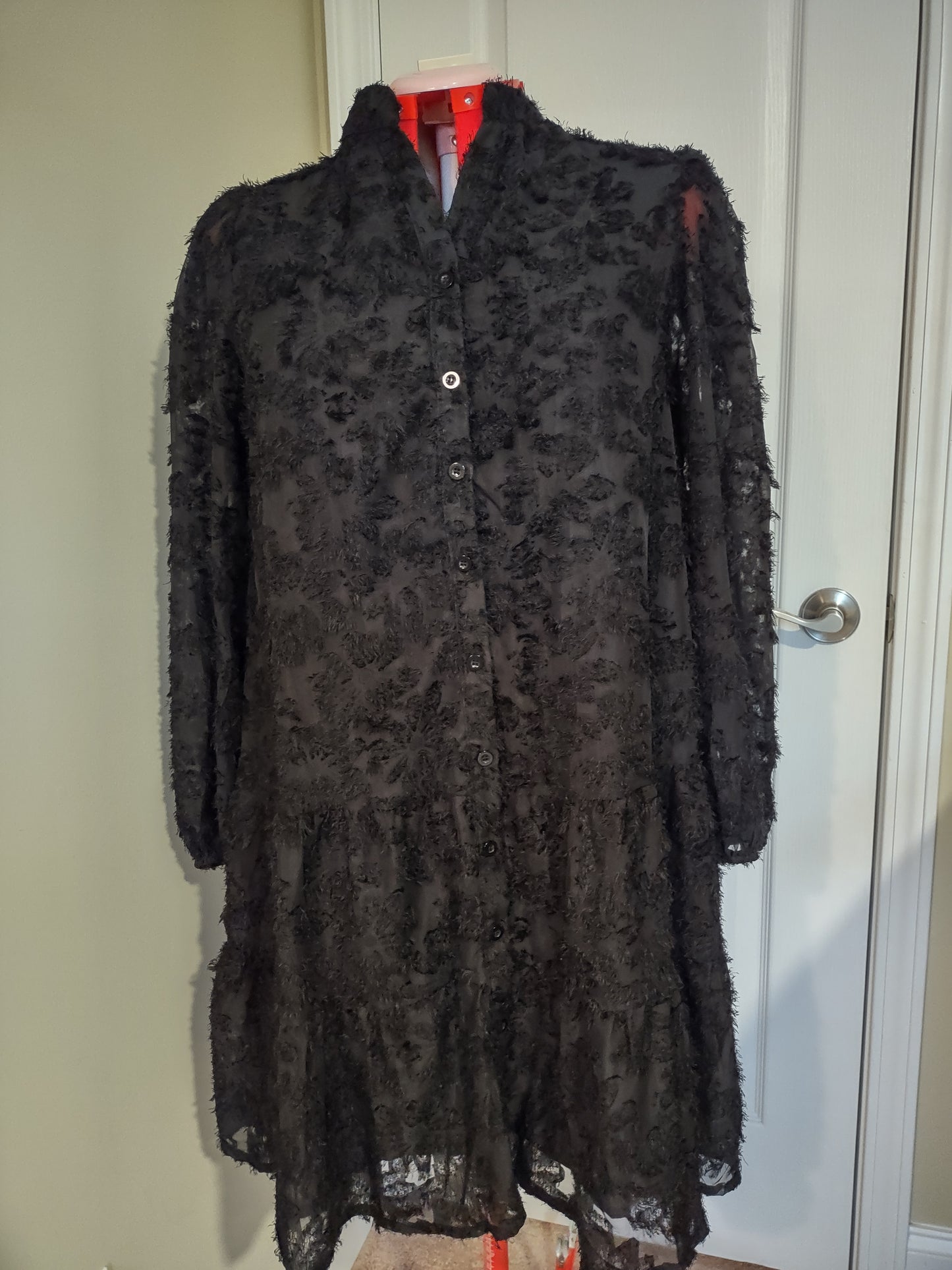 Long Sleeve Dress- Black Size Large