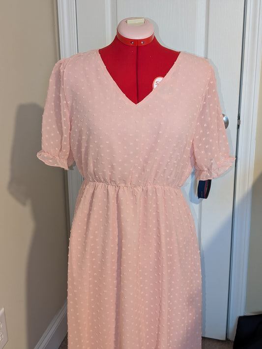 Pink Short Sleeve Midi Dress | 2024 CLOSEOUT