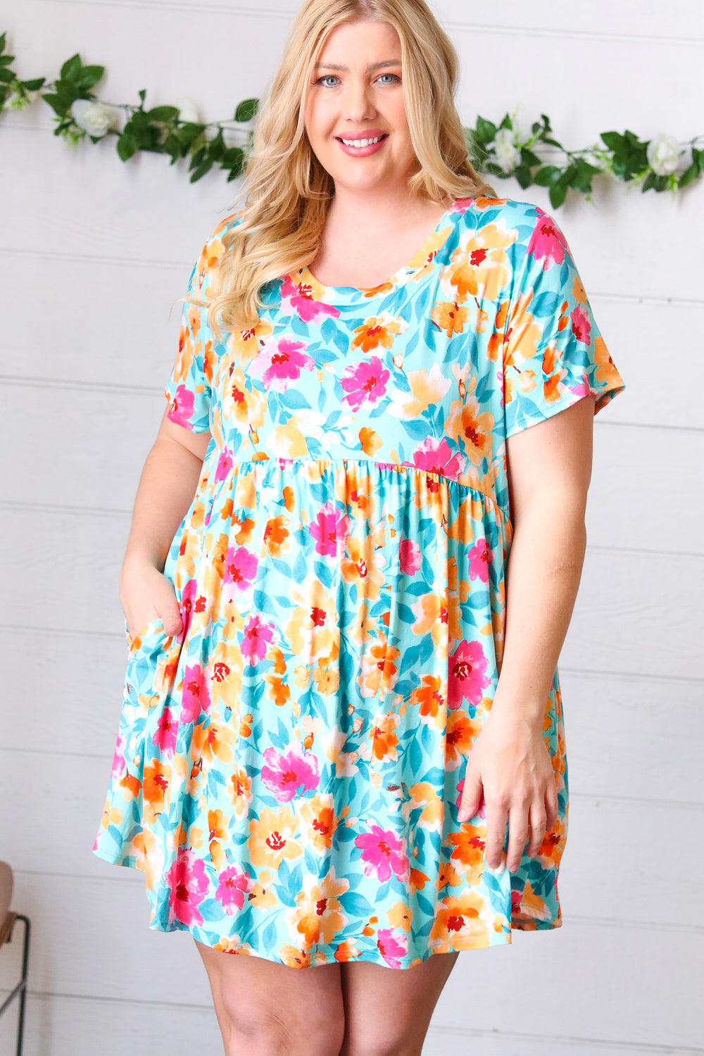 Teal fit and flare cheap dress