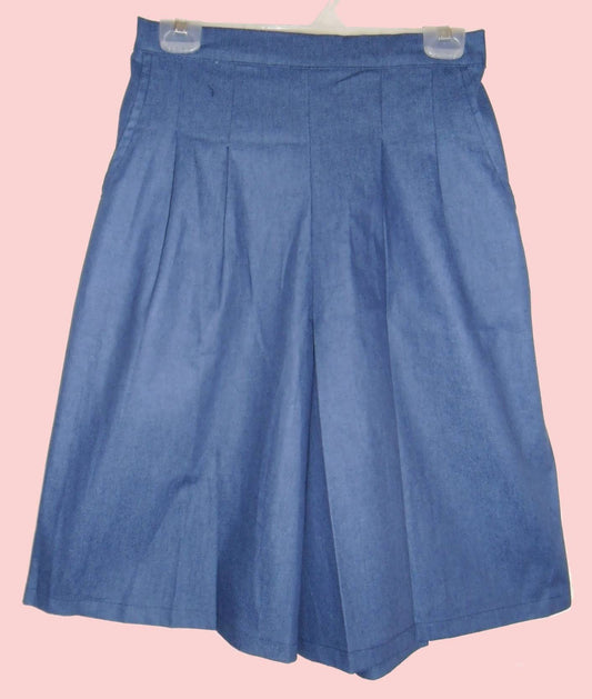 front pleat culottes with side zipper