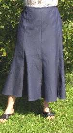 long gored denim skirt